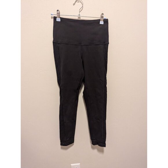 Prana Black Leggings With Side Eyelet Detailing Small Yoga Activewear - Picture 1 of 5